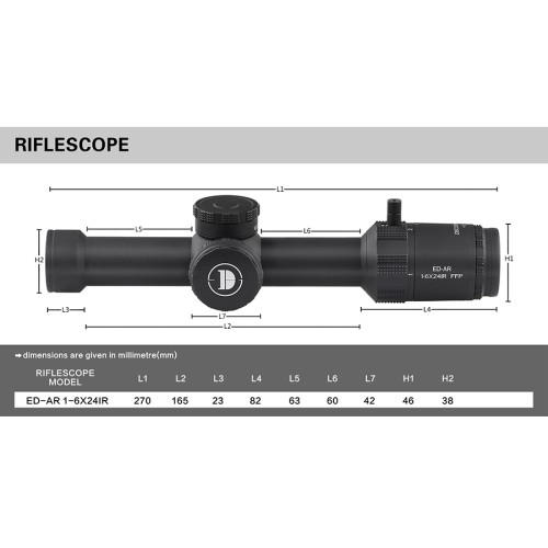 ED-AR 1-6X24IR FFP Rifle Scopes HD scope model-DISCOVERYOPT